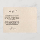 Klassisches Foto Ankündigungspostkarte (Rückseite)