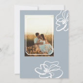 Klassisches Foto Blauer Grauer Blumenzauber Einlad Einladung (Rückseite)