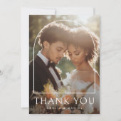 Klassisches Foto der Hochzeit Dankeskarte (Vorderseite)