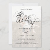 Klassisches Foto Elegant in einem QR-Code Hochzeit Einladung (Vorderseite)