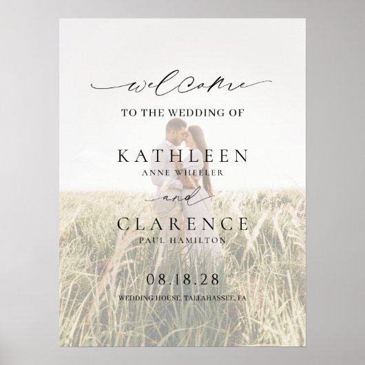 Klassisches Foto Elegante Hochzeit Poster (Vorne)