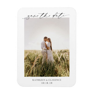 Klassisches Foto Elegante Hochzeit Save the Date Magnet