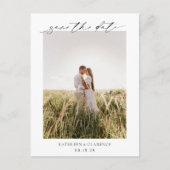 Klassisches Foto Elegante Hochzeit Save the Date Postkarte (Vorderseite)