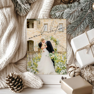 Klassisches Foto Elegante Neuvermählte Weihnachten