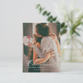 Klassisches Foto Frohe Weihnachten Glück Neujahr P Postkarte (Stehend Vorderseite)