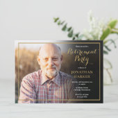 Klassisches Foto für das Gold Script Retirement Pa Einladung (Stehend Vorderseite)