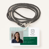 Klassisches Foto für das Logo der dunklen grünen S Ausweis (Vorderseite mit Schlüsselband)