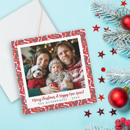 Klassisches Foto für ein rotes und Aquamarines Dog Feiertagskarte