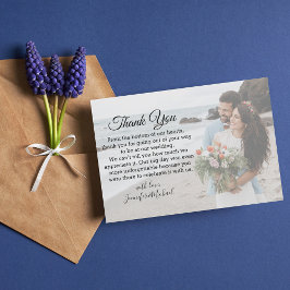 Klassisches Foto für Hochzeiten in klassischer Kal Dankeskarte