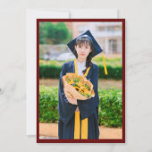 Klassisches Foto für Red & White Script-Abschluss Einladung (Rückseite)