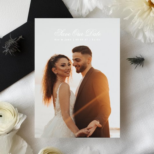 Klassisches Foto für Schwarz und Weiß Save The Date