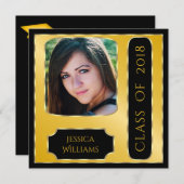 Klassisches Foto Gerahmter Abschluss Doppelseitig Einladung (Vorne/Hinten)