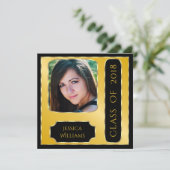 Klassisches Foto Gerahmter Abschluss Doppelseitig Einladung (Stehend Vorderseite)