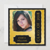 Klassisches Foto Gerahmter Abschluss Doppelseitig Einladung (Vorderseite)