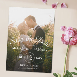 Klassisches Foto Hochzeit Sichern des Datums Magneteinladung