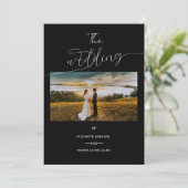 Klassisches Foto in Schwarz/Weiß Einladung (Stehend Vorderseite)