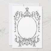 Klassisches Foto mit Blumenrahmen Schwarz und Weiß Einladung (Rückseite)