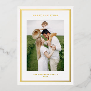Klassisches Foto mit doppelter Grenze Weihnachten Folien Feiertagskarte