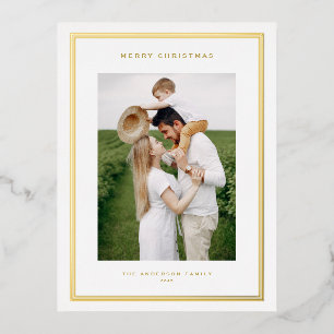 Klassisches Foto mit doppelter Grenze Weihnachten Folien Feiertagspostkarte