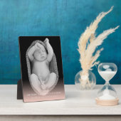 Klassisches Foto mit schlichter Rosa Gradient Baby Fotoplatte (Seite)