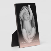 Klassisches Foto mit schlichter Rosa Gradient Baby Fotoplatte (Seite)