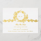 Klassisches Foto Monogram Wedding Gold Folieneinladung (Vorderseite)