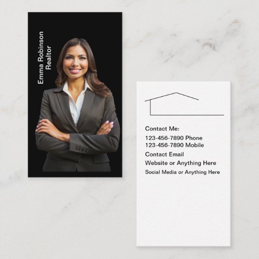 Klassisches Foto Real Anwesen Business Cards Visitenkarte (Vorne/Hinten)