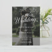 Klassisches Foto Rustikale Botanische Leaf-Hochzei Einladung (Stehend Vorderseite)