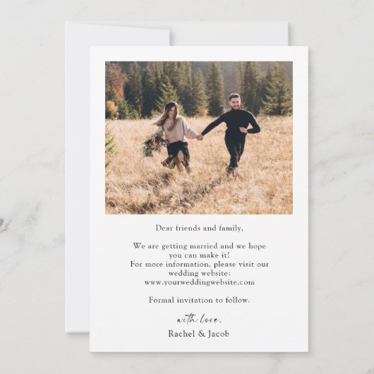 Klassisches Foto Save the Date (Rückseite)