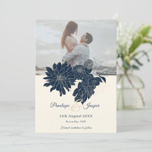 Klassisches Foto Save the Date Einladung (Stehend Vorderseite)