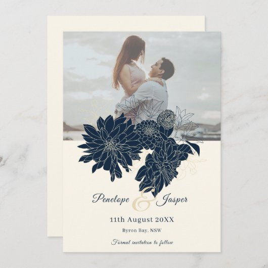 Klassisches Foto Save the Date Einladung (Vorne/Hinten)