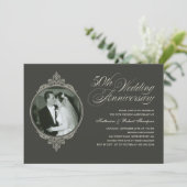Klassisches Foto zum 50. Jubiläum Dunkle Einladung (Stehend Vorderseite)
