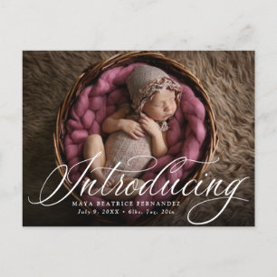 Klassisches Foto zur Einführung der Skriptgeburt Ankündigungspostkarte