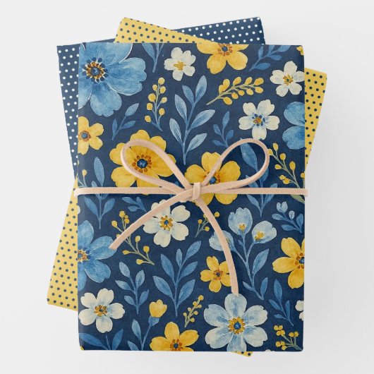 Klassisches französisches Blumenmuster des Shabby  Geschenkpapier Set (Beispiel)