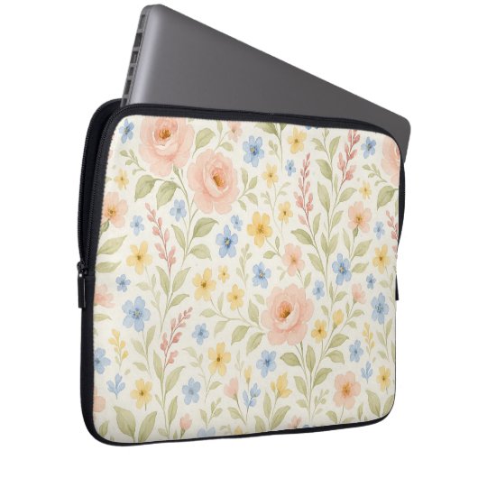 Klassisches französisches Blumenmuster des Shabby  Laptopschutzhülle (Vorne Rechts)