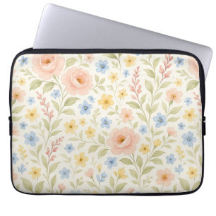 Klassisches französisches Blumenmuster des Shabby  Laptopschutzhülle