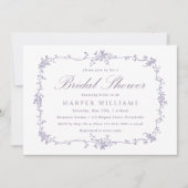 Klassisches französisches viktorianisches Lavendel Einladung (Vorderseite)