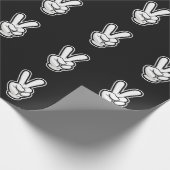 Klassisches Friedenshand-Symbol-Icon Geschenkpapier (Ecke)