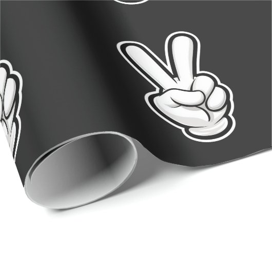 Klassisches Friedenshand-Symbol-Icon Geschenkpapier (Rolleneckpunkt)