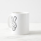 Klassisches Friedenshand-Symbol-Icon Kaffeetasse (Vorderseite Links)