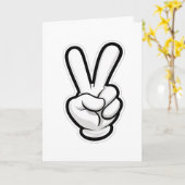 Klassisches Friedenshand-Symbol-Icon Karte (Gelbe Blume)