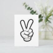 Klassisches Friedenshand-Symbol-Icon Postkarte (Stehend Vorderseite)