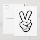 Klassisches Friedenshand-Symbol-Icon Postkarte (Vorne/Hinten)
