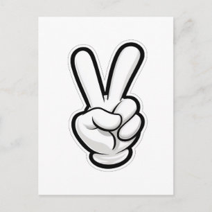 Klassisches Friedenshand-Symbol-Icon Postkarte