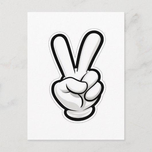 Klassisches Friedenshand-Symbol-Icon Postkarte (Vorderseite)