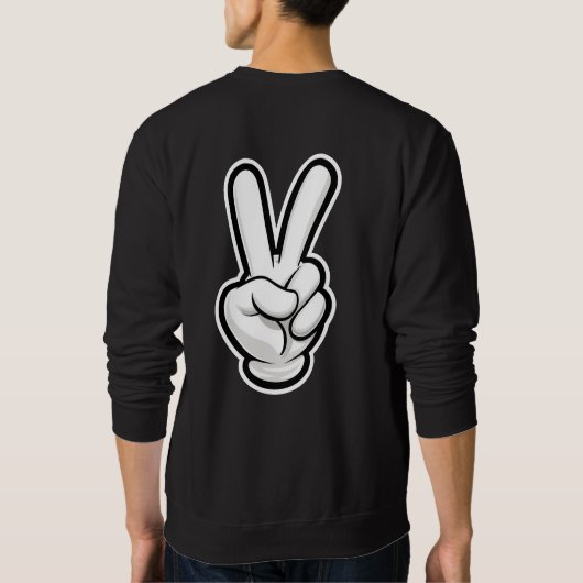 Klassisches Friedenshand-Symbol-Icon Sweatshirt (Rückseite)