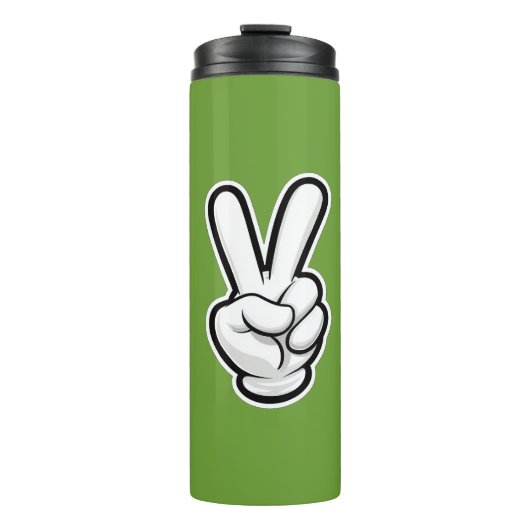 Klassisches Friedenshand-Symbol-Icon Thermosbecher (Vorderseite)
