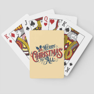 Klassisches Frohe Weihnachten an Alle - Festliche Spielkarten