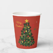 Klassisches Frohe Weihnachten Pappbecher (Rückseite)
