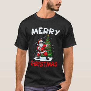 Klassisches Frohe Weihnachten Santa spielt Karate T-Shirt